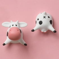 TAROFISH 3D Cow Refrigerator Magnets Cartoon Cute Resin Stickers DIY Buckle Clips for Fridge Decor 1.33 Inch,White,2PC