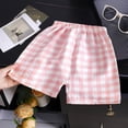 thumbnail image 2 of Gelikeya Classic Gingham Shorts for Boys Thin Cotton Striped Elastics Waist Casual Summer Toddler Shorts Lightweight Pink, 4-5 Years, 2 of 3