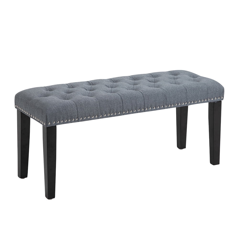 Abble 38" Wide Upholstered Entryway Bench, End of Bed Bench, Ottoman Bench - Gray