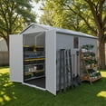 thumbnail image 2 of Patiowell 6'x10' Resin Storage Shed, Lockable Door & Window, Durable All-Weather Outdoor Shed for Garden & Tool Storage, Light Gray, 2 of 9