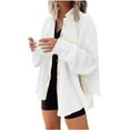 thumbnail image 1 of ICHUANYI Clearance Women Sexy Pocket Crop Workout Long Sleeve Turtleneck Sweatshirt Casual Blouse Coat Tops Outwears(White, L) ICHUANYI WER2023081510527, 1 of 5