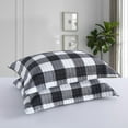 thumbnail image 3 of MarCielo  Buffalo Pillow Sham Microfiber Pillow Shams BP01 White/Black King, 3 of 5