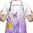 thumbnail image 2 of Urple Butterfly Flower Pattern Apron-Garden Aprons for Women with Pockets-Cotton Linen Waterproof Kitchen Cooking Gardening Aprons Adjustable for Kitchen,Cooking,BBQ and Salon 33x27 Inch, 2 of 7
