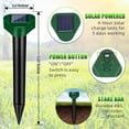 thumbnail image 4 of Paddsun Mole Traps Solar Powered,8 Pack Waterproof Ultrasonic Gopher Traps Snake Traps for Yard Lawn Garden Groundhog Vole Chipmunk Armadillo Squirrel Rodent Deterrent Stakes, 4 of 8