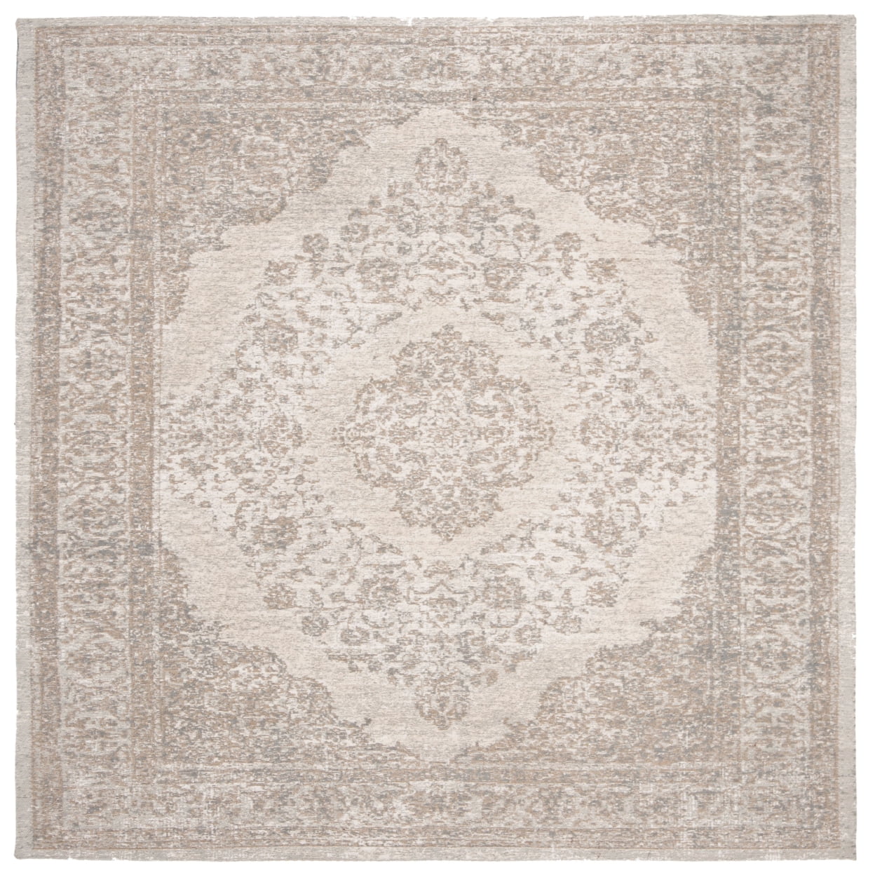 SAFAVIEH Classic Vintage Ivonette Overdyed Border Cotton Area Rug, Beige, 9' x 12'