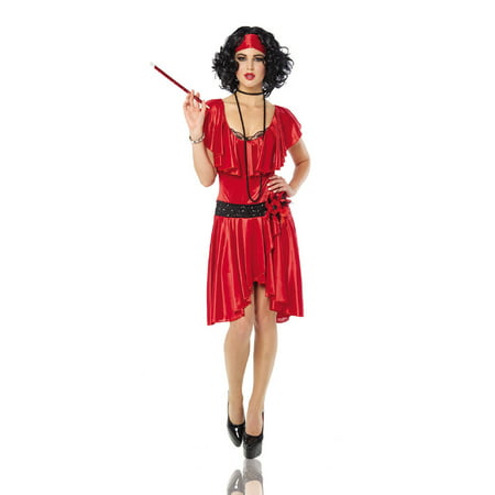 Red Roaring 20S Gal Flapper Party Dress Adult Womens Halloween Costume