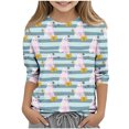 thumbnail image 2 of Xdegoge Girls Halloween Shirts Print Long Sleeve Watercolor Graphic Tees Crewneck Fall Casual Pullover Holiday Festival Clothes, 2 of 6