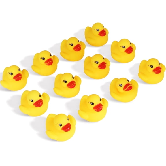12Pcs Plastic Duck Float Ducky Baby Bath Shower Toy - Birthday Gift Party Favor Bathtub Decoration