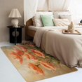 thumbnail image 4 of Floral Area Rug 5x7, Orange Flowers Rugs for Living Room, Floral Print Carpet, Soft Non Slip Machine Washable Fluffy Easy Clean, for Bedroom Dining Room Floor Home Decor Rug Xsu&-252, 4 of 7