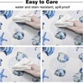 thumbnail image 6 of Blue Coastal Round Tablecloth 60 Inch - Waterproof Fabric Table Cloth Protector, Summer Beach Nautical Seaside Starfish Shell Tablecloths Washable Table Cover for Kitchen Coffee Table, 6 of 6