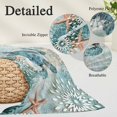 thumbnail image 4 of Teal Sea Turtle Coastal Body Pillow Cover 20x54, Nautical Summer Beach Starfish Decorative Pillowcase with Zipper, Microfiber Pillow Protector, Soft Breathable Long Lumbar Pillowcases for Women, 4 of 9
