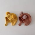 thumbnail image 3 of Tnobhg Cute Winter Warm Kids Girl Boys Baby Hat Fleece Hat with Ball Decor Patchwork Color Ear Protection Hat Soft Newborn Bonnet Hat, 3 of 8