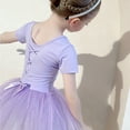 thumbnail image 6 of LYMAYTER Ballet Leotards for Girls Long Sleeve Ballet Dress 3Y-11Y Toddler Short-Sleeved Dance Outfit, 6 of 8