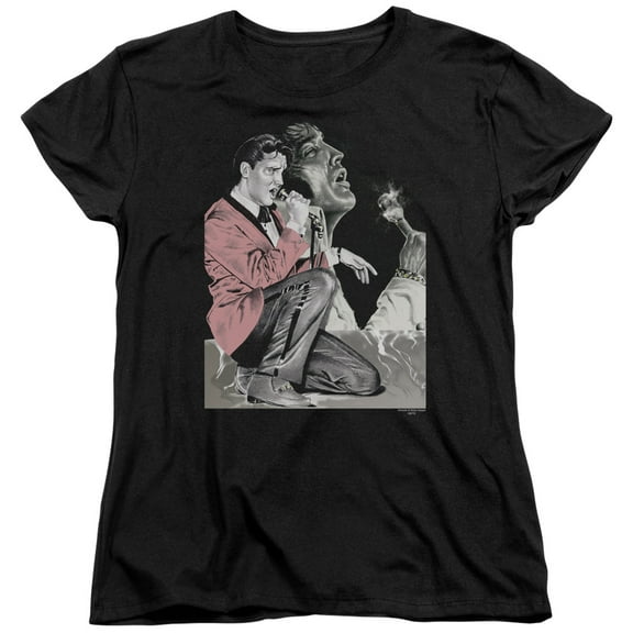 Elvis Presley - Rock N Roll Smoke - Women's Short Sleeve Shirt - Large