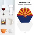 thumbnail image 6 of Arizona Flag Leather Drink Coasters for Drinks (6 Pack) for Tabletop Protection Hexagon, 6 of 6