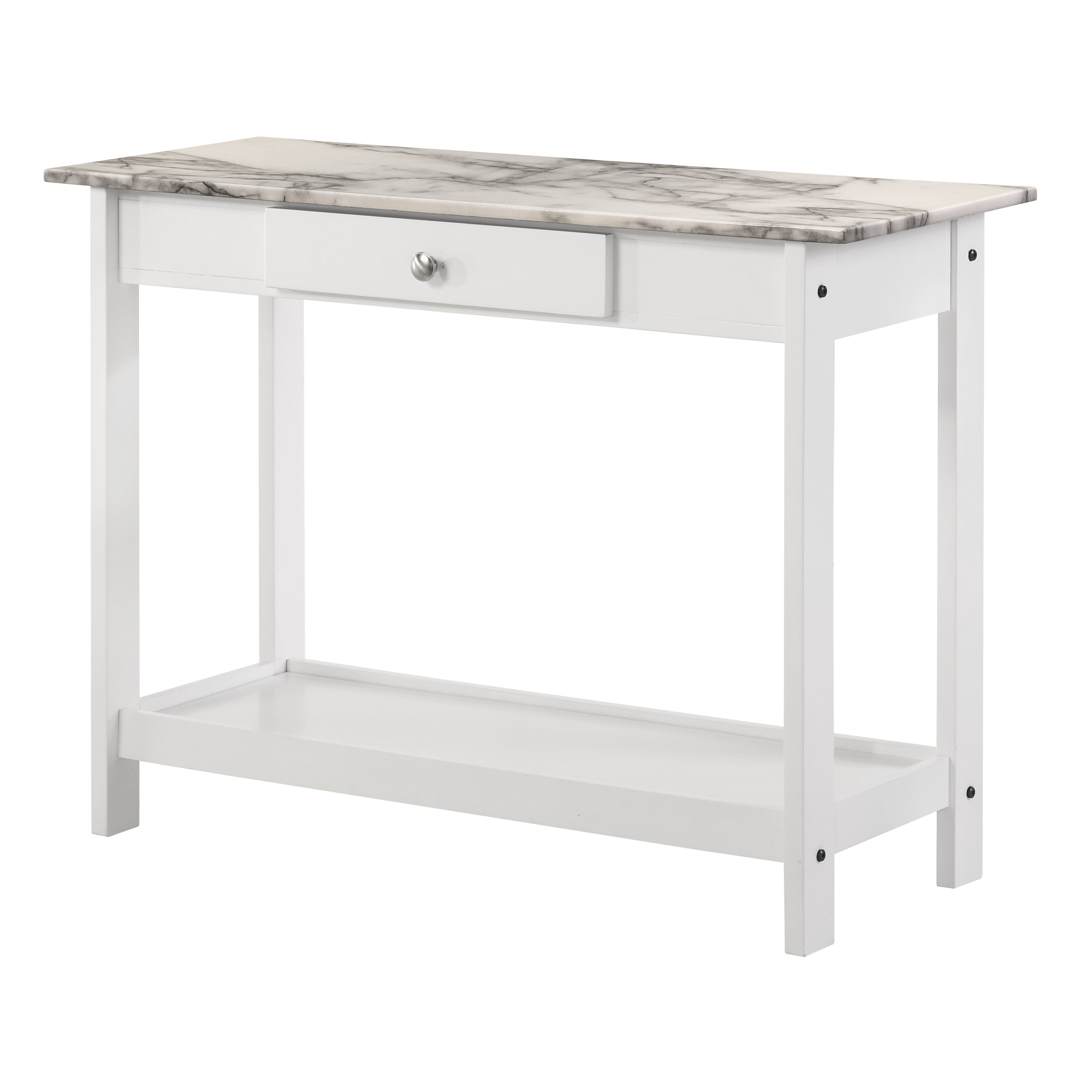 Furniture of America Umbra 1-Drawer and 1-Shelf Wood White Sofa Table