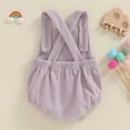 thumbnail image 3 of Musuos Baby Girl Corduroy Romper Overalls 0-12M Rainbow/Strawberry Embroidery Sleeveless Jumpsuit, 3 of 8