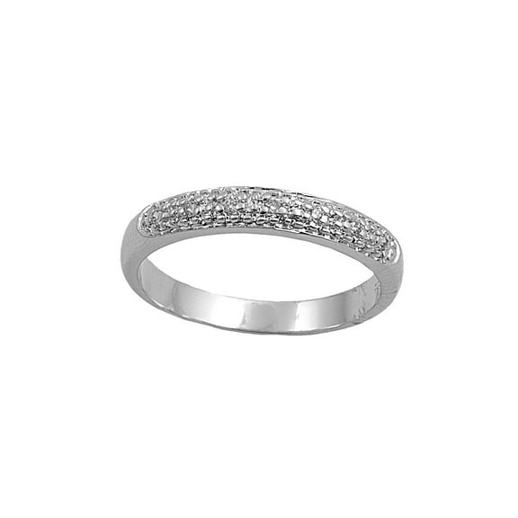 Micro Pave Cubic Zirconia Ring Sterling Silver 925 Size 6