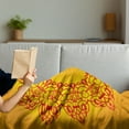 thumbnail image 3 of Mandala Soft Flannel Fleece Throw Blanket, Circular Chinese Motifs Repeating Pattern Traditional Art, Cozy Plush for Indoor and Outdoor Use, 50" x 70", Orange Yellow, by Ambesonne, 3 of 5
