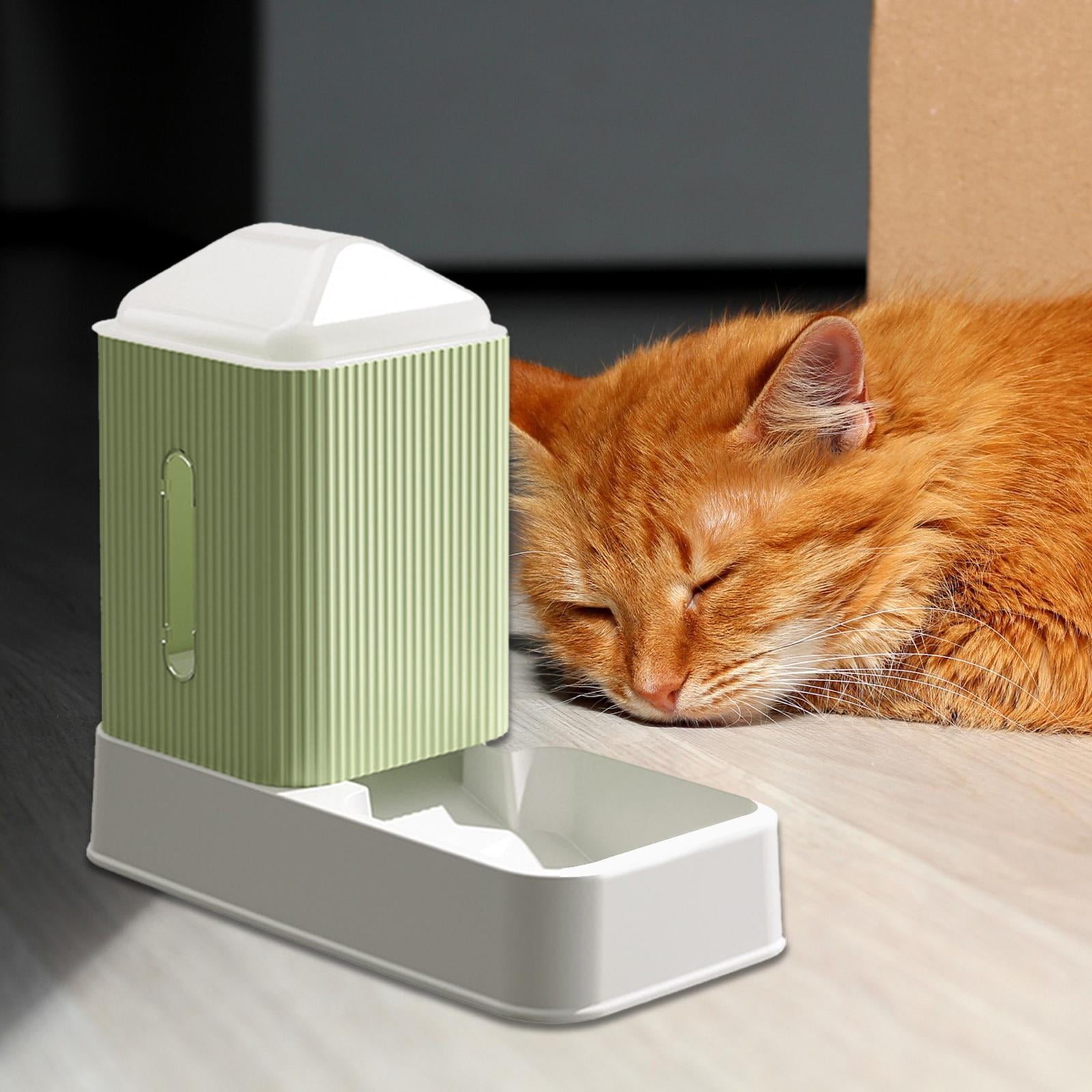 Bvdfgk 3.5L Automatic Cat Feeder Food Container Dog Feeding Bowls for Small Medium Dog Green