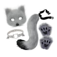 thumbnail image 4 of Conjunto de collar y Cola de animal Yinane Máscara de Halloween para decoración de fiesta de juegos de rol gris, 4 of 8