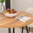 thumbnail image 6 of VECELO 35.4" Round Dining Table, Small Kitchen Table with Sturdy Metal Base, Dining Room Table for 2 to 4 Person, Walnut, 6 of 7