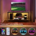thumbnail image 3 of PAPROOS LED TV Stand for 55 Inch TV, Entertainment Center with Power Outlets, TV Cabinet with 2 Open Storage Shelves and Metal Frame, Media Console Table for Living Room, Office, Brown, 3 of 8
