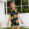 thumbnail image 3 of Abcomgle Cute Dresses for Girls 10-12 Casual A-Line Short Sleeve Midi Dress Sunflower Print Summer Crew Neck Cute Sundresses for 4-14t Kids, 3 of 6