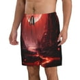 thumbnail image 2 of Logiee Red Moon Lava Print Mens Swim Trunks Quick Dry Board Shorts,Breathable Hawaii Beach Shorts Swimwear Bathing Suits-X-Large, 2 of 6