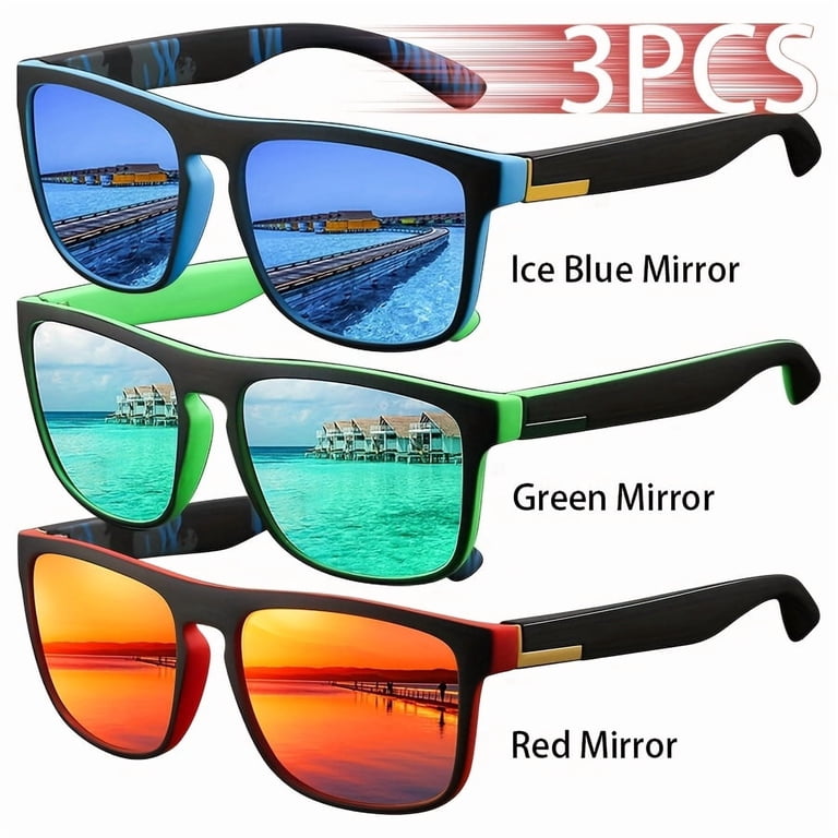 Set of 3 Stylish Retro Unisex Square Glasses for Men And Women
