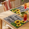 thumbnail image 4 of Placemat Set of 4 Sunflower Farmhouse Placemats for Dining Table Wood Grain Vintage Washable Table Mats for Kitchen and Party Decor Indoor & Outdoor Use, 4 of 8