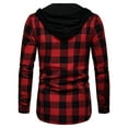thumbnail image 4 of cllios Mens Flannel Shirts Casual Plaid Hoodies Fall Button Down Shirt Jacket Classic Fit Long Sleeve Lightweight Jacket, 4 of 7