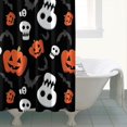 thumbnail image 4 of Black Halloween Pumpkin Faces Shower Curtain 72"x72" ,Bathroom Decorative Shower Curtains Set with 12 Hooks,Modern Waterproof Washable Shower Curtain, 4 of 6