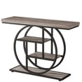 thumbnail image 4 of Resenkos 41.3" Industrial Console Table, 4-Tier Grey Sofa Table with Unique Circle Metal Frame & Storage Shelves, Narrow Entryway Accent Table, Gray, 4 of 10