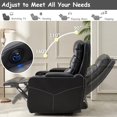 thumbnail image 5 of Comfort Stretch Power Recliner Chair for Adults,Electric Black Leather Single Reclining Sofa for Living Room Home Theater Seating with Writing Board,LED Lights,Storage Console,USB Port,Cup Holders, 5 of 6
