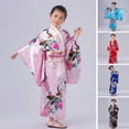 thumbnail image 5 of vnanda Bright Colored Kimono Girls Traditional Kimono Pajama Set Vibrant Colors Floral Peacock Print Easy to Wear Comfortable Kimono Kimono Robe, 5 of 8