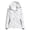 White, variant on Hontri Women's Casual Jackets, Women's Autumn and Winter Solid Color Maple Print Windproof and Rainproof Hooded Coat Breathable Outdoor Jacket Black L