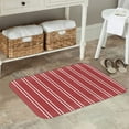 thumbnail image 7 of Rateoe Stripes Red White Pattern Flannel Door Mat Indoor Outdoor Entrance, Waterproof All-Weather Doormat,Fade Resistant, Low Profile Entryway Mat 16x24in, 7 of 7