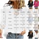 thumbnail image 3 of Neewe Button Down Shirts for Women 3/4 Length Elastic Cuffs Business Casual Blouses 2026 Summer Tops, 3 of 8