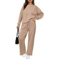 thumbnail image 5 of PRETTYGARDEN Women's 2 Piece Outfits Winter Long Sleeve Pullover Tops And Long Pants Lounge Sets Tracksuit, 5 of 10