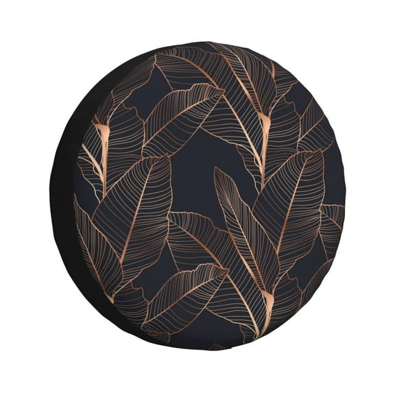 Rv Spare Tire Cover 14 inch - Bananapalm tree leaves Tire Covers for Trailers, Adjustable Camper Spare Tire Cover