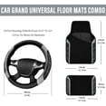 thumbnail image 3 of CAR GRAND Leather Steering Wheel Cover and Waterproof Car Floor Mats,Microfiber Universal Car Combo Fit Sedan,SUV,Cars,14.5-15inch Sporty Anti-Slip Safety Comfortable Design(Carbon Fiber Black), 3 of 8