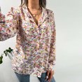 thumbnail image 4 of Tops para mujer, camisas, blusas elegantes, informales, de moda de otoño, camisa de chifón con estampado de borde de hongo, jersey Floral de manga acampanada, Top Odeerbi ODB-5, 4 of 7
