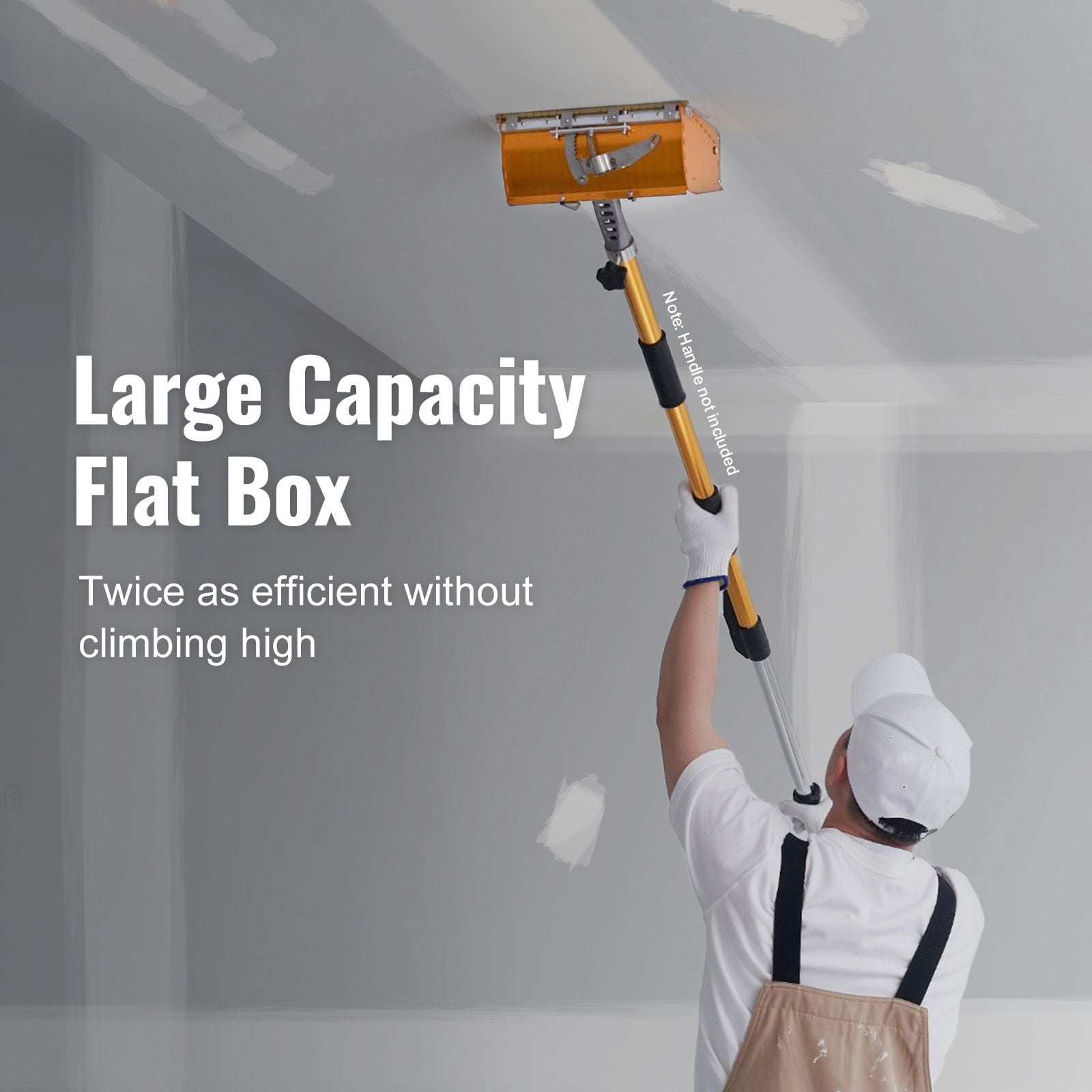 Drywall Flat Box 10 Inch with 2 Bonus Blades Aluminum Mud Box for Wallboard Sheetrock