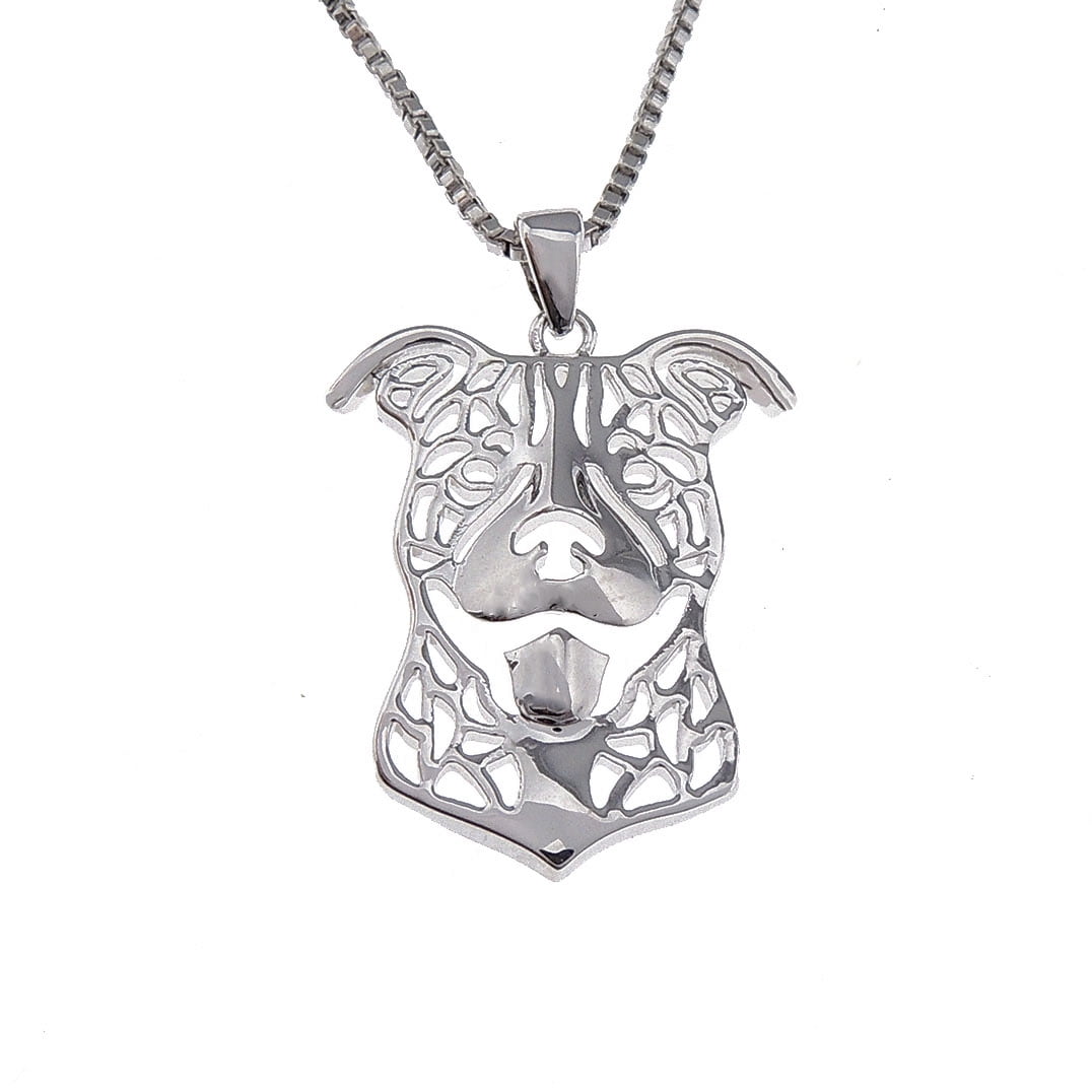 sterling silver pitbull pendant