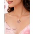 thumbnail image 3 of TANGPOET 925 Sterling Silver Heart Pendant Necklace for Women, Rose Gold Plated Pink White Zircon Jewelry, 3 of 5