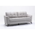 thumbnail image 4 of Callie Light Gray Linen Fabric Sofa Loveseat Chair Living Room Set, 4 of 13