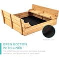 thumbnail image 6 of Favory Outdoor Wooden Sandbox Large, Cedar Wood with Foldable Bench Seats and Sand Protection, Bottom Liner Included - Natural, 6 of 8
