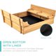 thumbnail image 5 of Songqin Large Outdoor Wooden Sand Box for Kids, Sandbox with Cover, Bench Seats Support up to 220 lbs, Bottom Liner for Drainage, Cedar Wood - Natural, 5 of 13