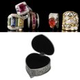 thumbnail image 4 of Heart Shape Jewelry Box, Velvet Cloth Antique Silver Adequate Capacity Exquisite Heart Jewelry Storge Box  For Desktop For Christmas For Rings, 4 of 8